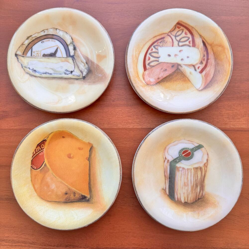 Williams Sonoma Cheese Plates Set of 4 Made In Italy Appetizer Dishes Fromage